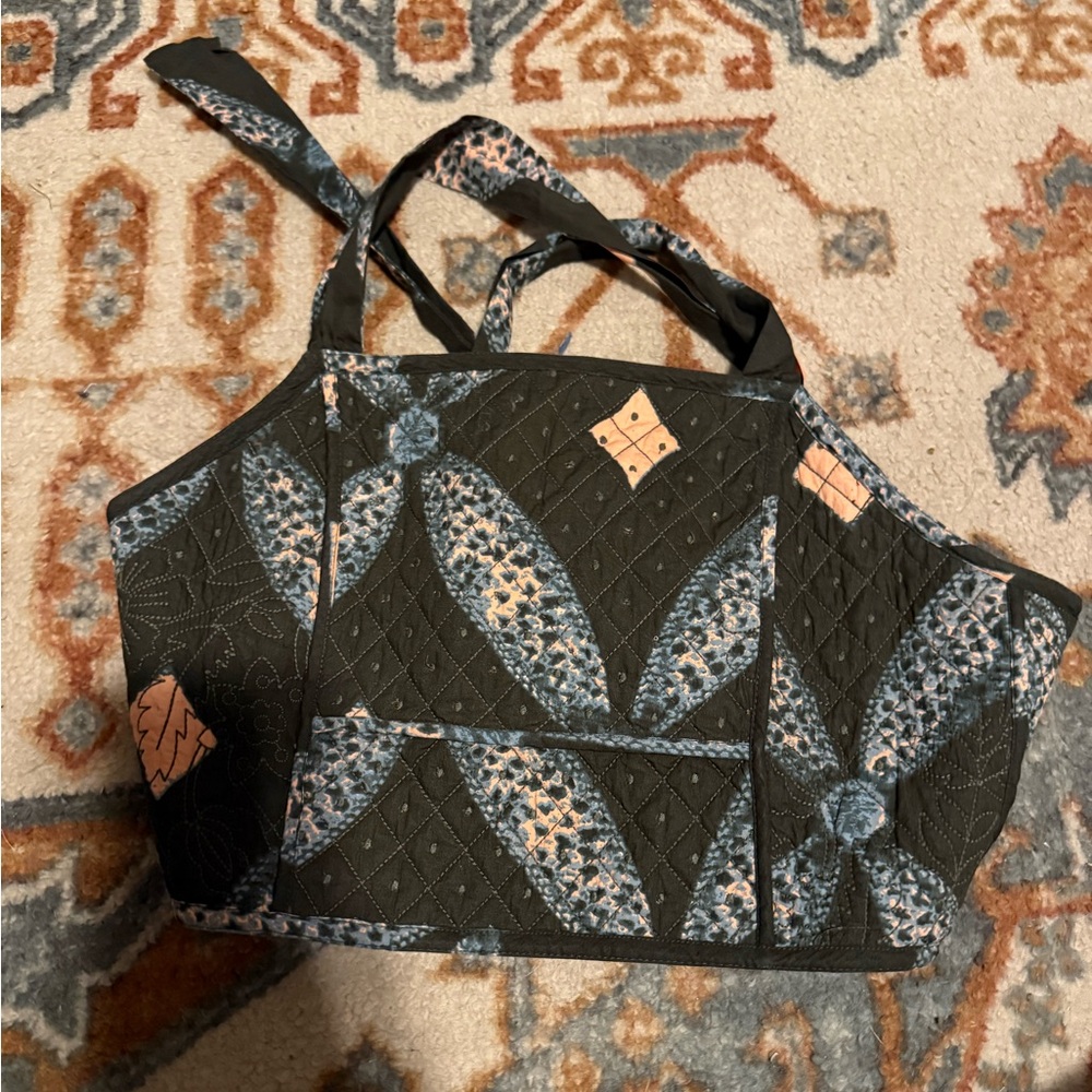 Ulla Johnson Black and Blue Patterned Tote